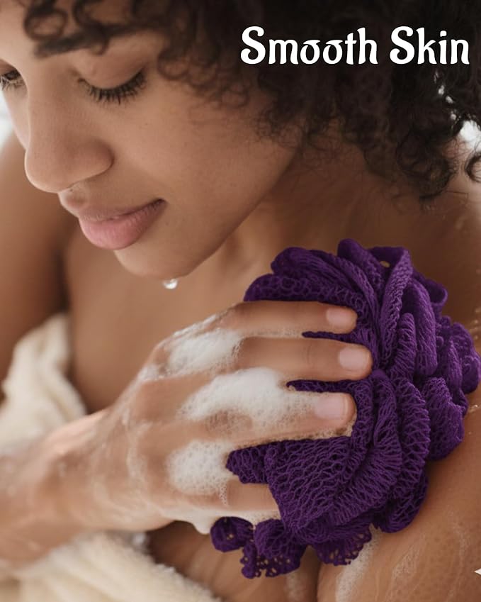 Yiclick African Net Sponge Authentic with Knots 2 Pack - Exfoliating Washcloth Towel, Back Scrubber for Shower Bath, Exfoliating Body Scrubber Exfoliator, African Rags Wash Cloth Loofah Lufa Sponge