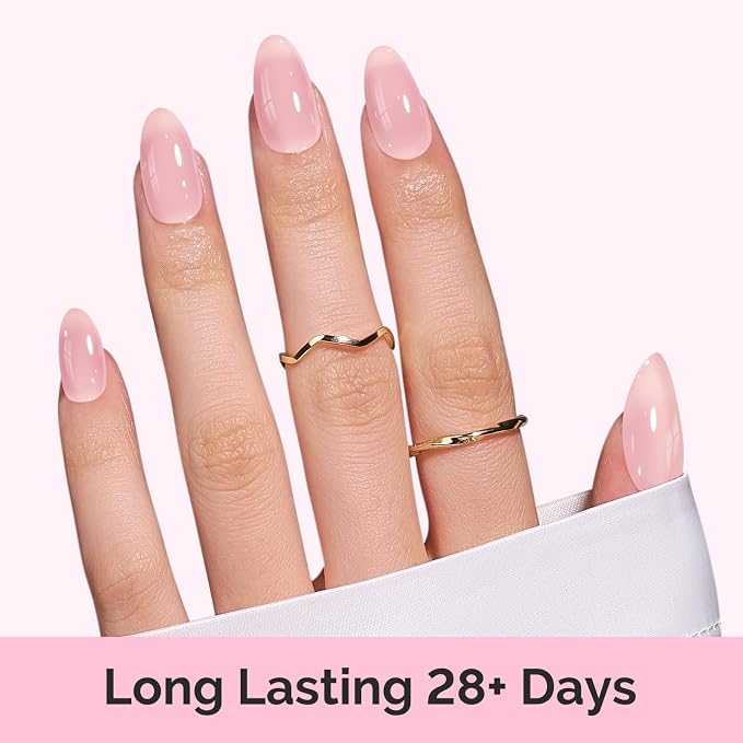 MelodySusie Jeweliver Gel Nail Polish, 0.5Fl.oz light Fairy Floss Gel Polish Pink Color Soak Off UV LED Light Cure Gift for Women Manicure Nail Art DIY at Home B6608