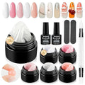 JEWHITENY Solid Builder Gel for Nails:6 Colors Non-Sticky 3D Sculpting Gel for Nail Art Design Home Salon Manicure DIY