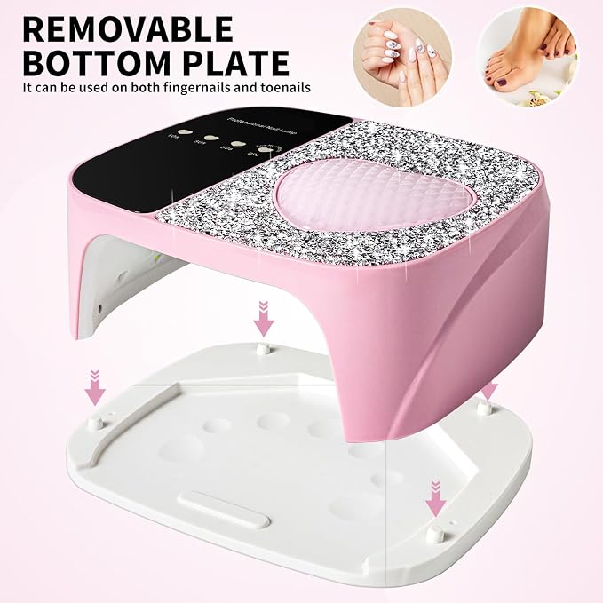 Nail Lamp, UV Light for Gel Nails, Professional Gel Light Dryer with 4 Timers,Plug and Play, Professional Fast Curing, UV Light for All Gel Nails, Ideal for Salon & Home (Pink, US Plug)