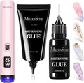 MelodySusie Pink Handheld UV Light for Gel Nails and Rhinestone Glue Kit | Cordless Spot Cure All Soft Gels 20s/60s Timer 450mAh Battery, Super Strong Gel Nail Glue Nail Art Design