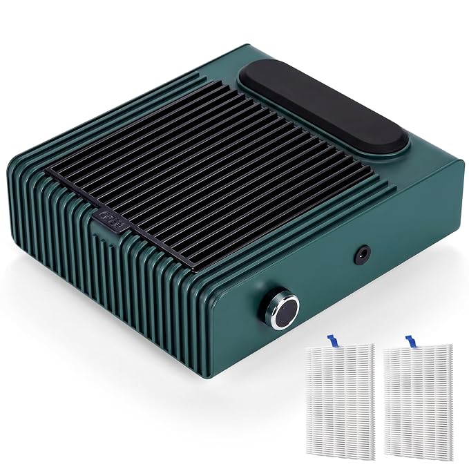 Biutee Nail Dust Collector, 80W Vacuum Dust Collector Nail Tech with 2 Reusable Filter | Rechargeable, Adjustable Speed, 80W Suction, Low Noise, for Acrylic Gel Nail Polishing, Acrylic Nails Removal