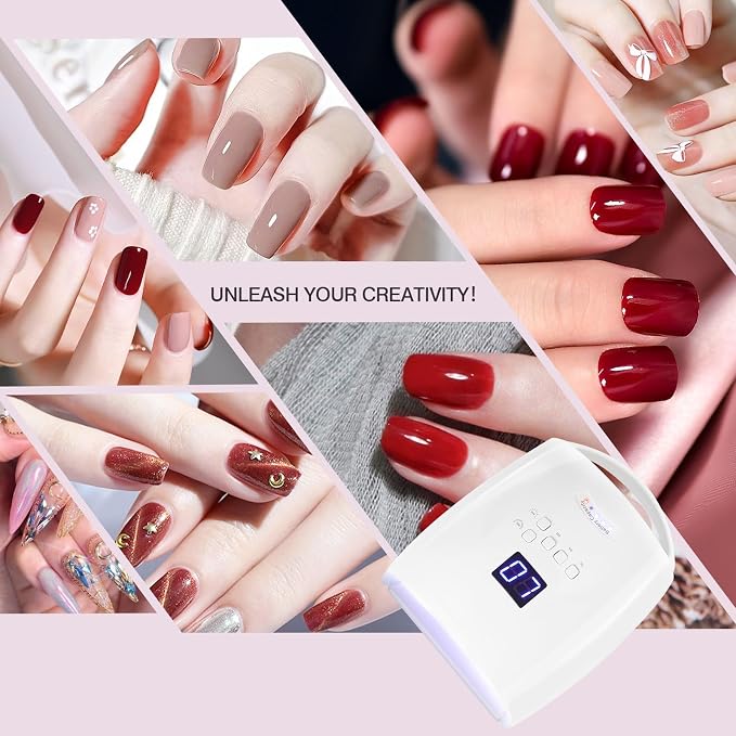Cordless UV LED Nail Lamp, Rechargeable 66W UV Light Nail Curing Lamp for Gel Nails Acrylic Polish with Auto Sensor & 5 Timer for Home & Salon