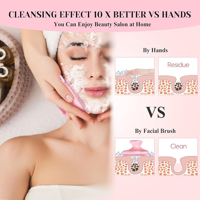VWMYQ Silicone Face Scrubber - Exfoliating Face Scrubber for Women and Man, Gentle Facial Cleansing Brush Blackhead Acne Pore Pad Cradle Cap, Manual Soft Face Wash Brush for Deep Skin Care