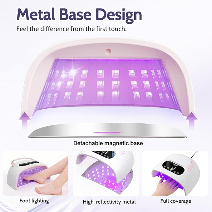 UV LED Gel Nail Lamp, Fast Curing Large Gel Dryer with 57 Beads for Salon | SHEXNAIL High Power, Professional, Fast Curing, Large Gel Dryer, 150cm Extra-Long Power Cord, For Salon