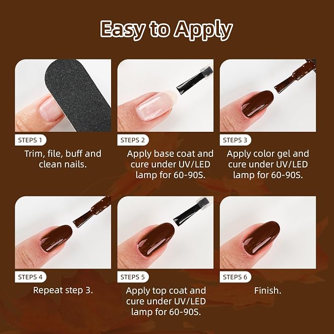 JODSONE Gel Nail Polish Set 32 Colors Nude Brown Gel Polish Set for Salon at Home DIY Nail Art