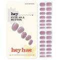 Heyhae Semi Cured Gel Nail Strips Salon Quality - Hey, Cute as a Button | No UV Light Needed | Salon Quality, Easy Apply & Remove | 28 Strips, 1 Prep Pad, Nail File, Wooden Stick | Purple Jelly