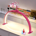 Yokilly Half Moon Light for Nail Desk: 29" Foldable Nail Light for Desk | AB Diamonds Arch Nail Tech Light with Phone Holder for Beginner - 3 Color Modes & 10 Brightness for Manicure Salon-RoseRed