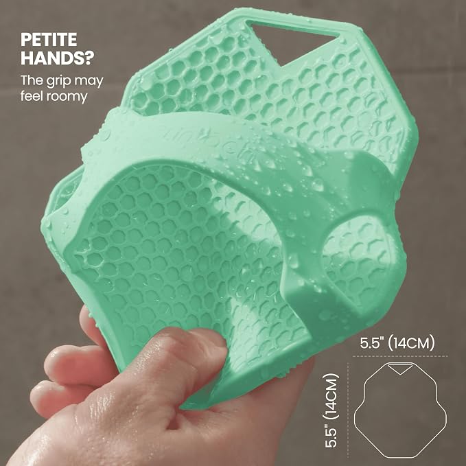 Silicone Shower Body Scrubber, Exfoliating Loofah Alternative - Mint | Exfoliating loofah alternative, zinc & silver-infused silicone, hygienic, gentle for sensitive skin, durable & long-lasting
