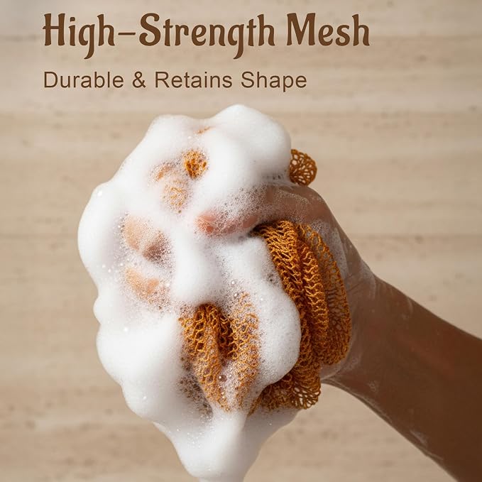 Yiclick African Net Sponge Authentic with Knots - Exfoliating Washcloth Towel, Back Scrubber for Shower Bath, Exfoliating Body Scrubber Exfoliator, African Rags Wash Cloth Loofah Lufa Sponge