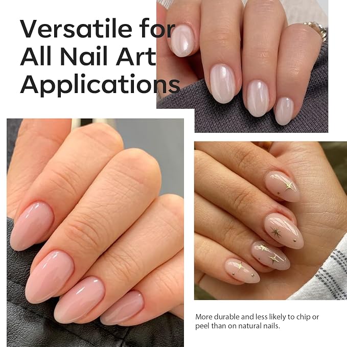 Modelones Extra Short Almond Nail Tips Pre-shaped Gel Soft Fake Nails False | Acrylic Clear Full Cover Press on Extension Kit Gel Manicure DIY at Home 216PCS 12Sizes