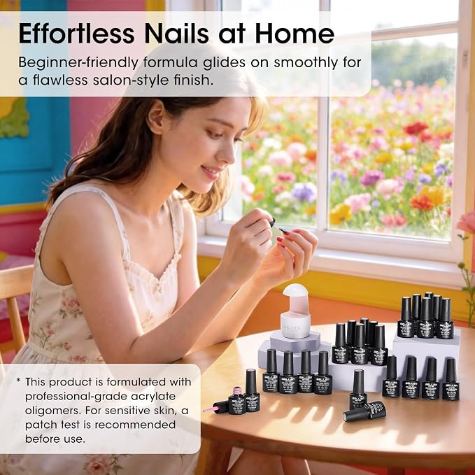 GELLEN Gel Nail Polish Set 24PCS, Pastel Gel Polish Kit with Base Top Coat | 24-Piece Set with 20 Colors, Base, Top Coats, Cat Eye Top Coat & Magnet for DIY Nail Art at Home or Salon.