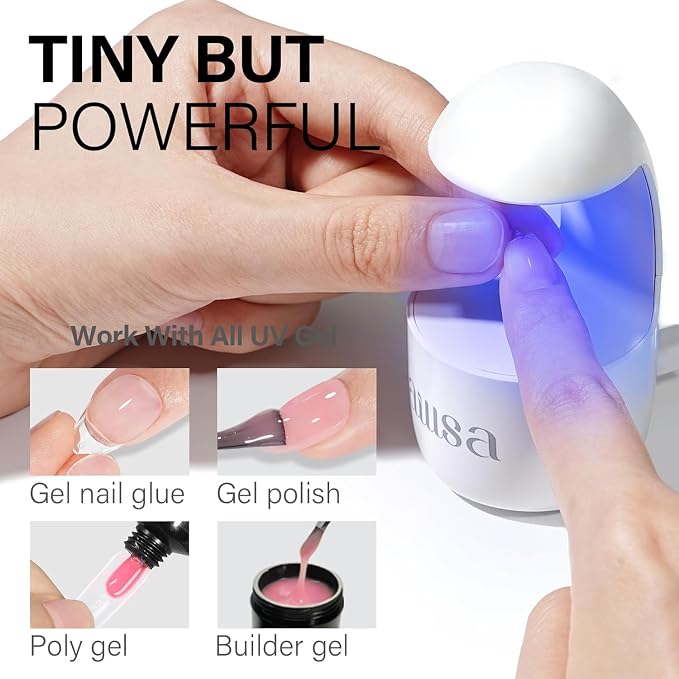 AILLSA Mini UV Light for Gel Nails, Flash Cure Lamp | Handheld Single Finger UV LED Nail Lamp, Portable Rechargeable Fast Dry Nail Dryer for DIY Home Nail Salon