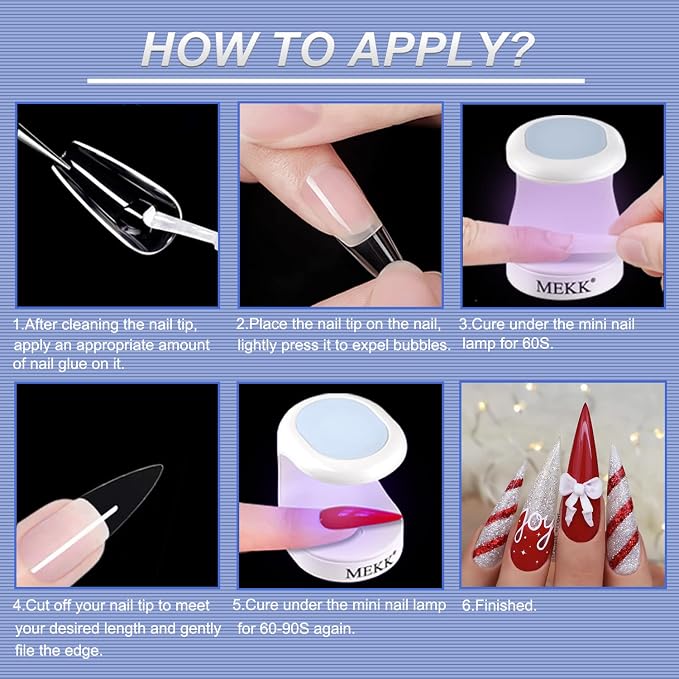 MEKK Mini UV Light for Gel Nails,16W Single Finger UV LED Nail Lamp,Portable Small Professional Flash Cure Lamp,Compact Design for Home and Salon -Blue