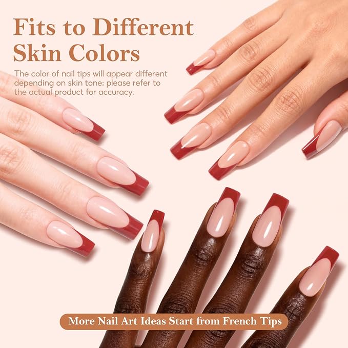 PEACECOLOR French Tip Press On Nails Kit - 160Pcs Short Almond 5 Colors Nude Fake Nails Extension Kit with Nail Glue Top & Base Coat Nail Lamp & Tools Manicure Set for Women Home DIY Gift