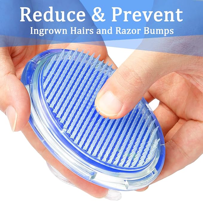 TailaiMei Exfoliating Brush for Ingrown Hair Treatment - To Treat and Prevent Bikini Bumps, Razor Bumps - Silky Smooth Skin Solution for Men and Women(Blue)