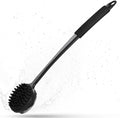 Silicone Back Scrubber for Shower, 17" Lengthen Long Handle Body Brush, Double Sided Shower Brush for Shower Exfoliating and Massage, Can Produce Rich Foam, Non Slip Grip Back Scrubber for Men