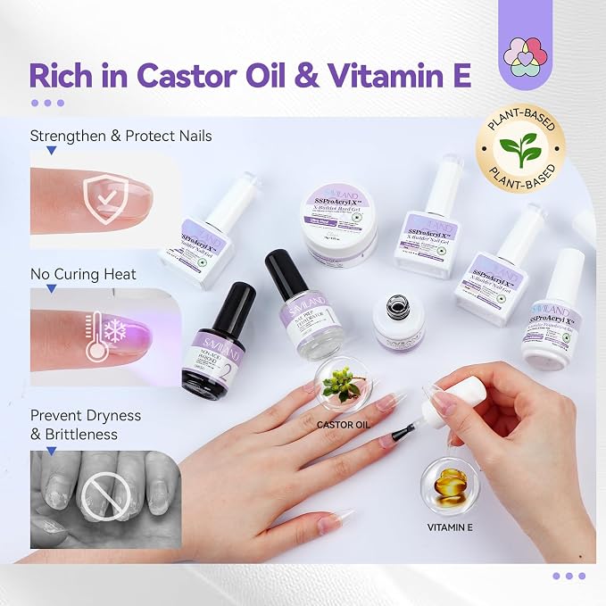 SAVILAND Builder Nail Gel Kit with Nail Drill: Clear Pink Nude White Gel Builder for Nails VE Castor Oil Ultra - Hard Gel with U V Lamp Base Top Coat for Nail Apex Extension Strengthener SSProAcryl X | Clear Pink Nude White Gel Builder, UV Lamp Base To...