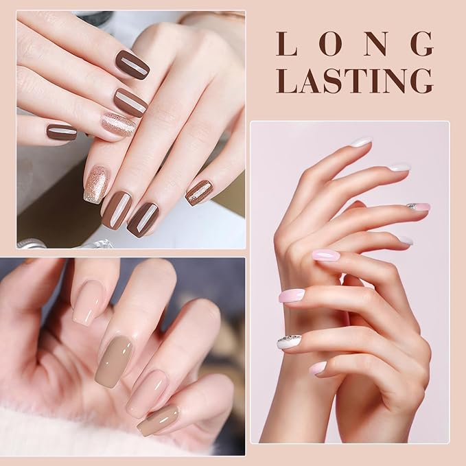 CANNI 9ML Gel Nail Polish Set 6 Nude Pink Shades UV LED Soak Off Gel Polish | Smooth Application • Highly Pigmented • Glossy Finish • Long-Lasting Wear • Nail Art • Salon DIY Manicure • Easy Application