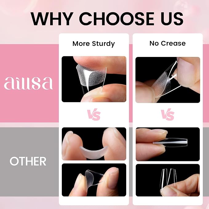 AILLSA Gel Nail Extension Kit Extra Short Coffin Nail Tips 120pcs | Upgrade Glue Gel for Fake Tips Press on Nails, Nail Extensions Kit with Portable Nail Lamp for Beginners