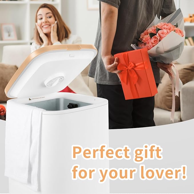 Towel Warmer for Bathroom, 26L Luxury Towel Warmer Bucket with LED Display, 3 Heating Modes, Delay Time Up to 24 Hours, Child Lock, Hot Towel Heater - Peach Fuzz