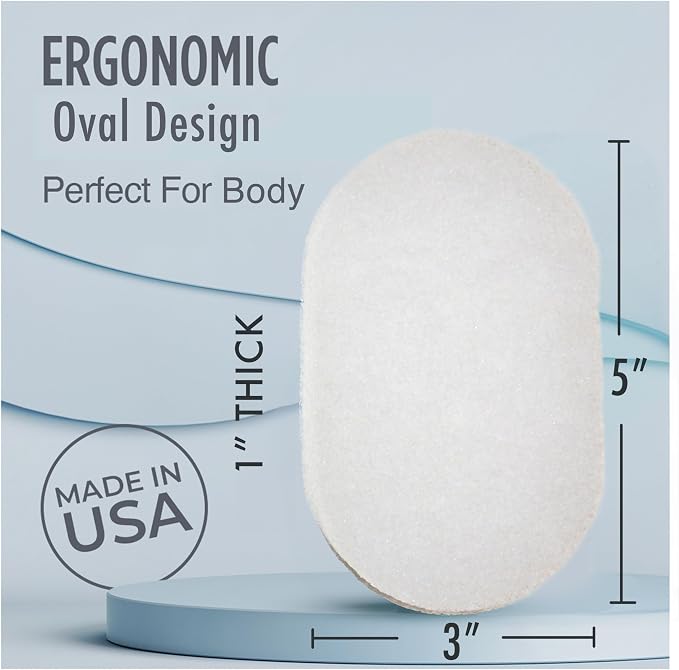 HartFelt Bath Sponges for Shower | Oval Body Wash Scrubber for Exfoliating Skin | Clean and Refresh Body, Back & Arms | Chemical-Free Body Sponge | Made in USA - Pack of 6