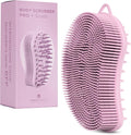 MainBasics Silicone Body Scrubber Dual-Sided, Pink, Scalp | Shower Scrubber and Scalp Massager, Gentle Silicone Loofah Alternative for Deep Clean