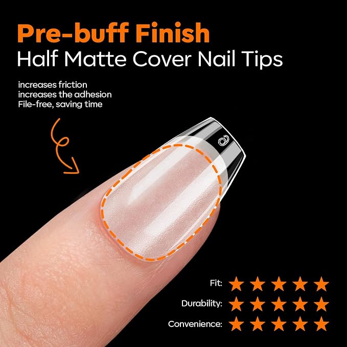 Modelones Extra Short Coffin Nail Tips Pre-shaped Soft Gel Fake Nails False | Acrylic Clear Full Cover Press on Extension Kit Gel Manicure DIY at Home 216PCS 12Sizes