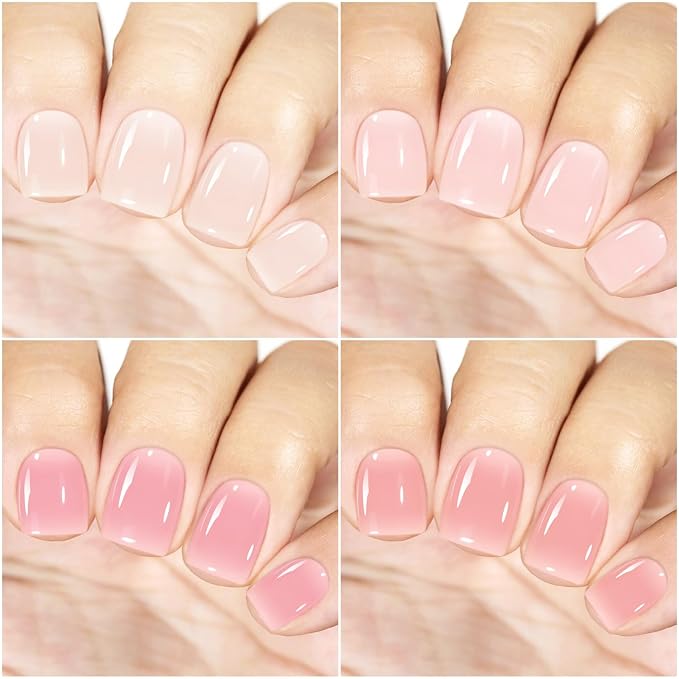 Vishine Gel Nail Polish Starter Kit with UV LED Nail Lamp, 45ColorSheer Milky Pink Jelly Nude Transparent Gel Polish, Top Coat, Base Coat & Matte Top Coat with Essential Nail Art Manicure Tools Set