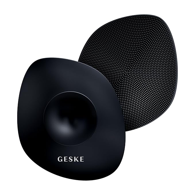 GESKE Body Brush | 4 in 1 | Design with Metal Ring | Cleansing Brush for the Entire Body | Professional Deep Cleaning | Soft Silicone Bristles | Ergonomic Two-Finger Design