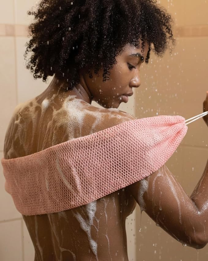 Yiclick African Net Sponge Authentic with Knots 2 Pack - Exfoliating Washcloth Towel, Back Scrubber for Shower Bath, Exfoliating Body Scrubber Exfoliator, African Rags Wash Cloth Loofah Lufa Sponge