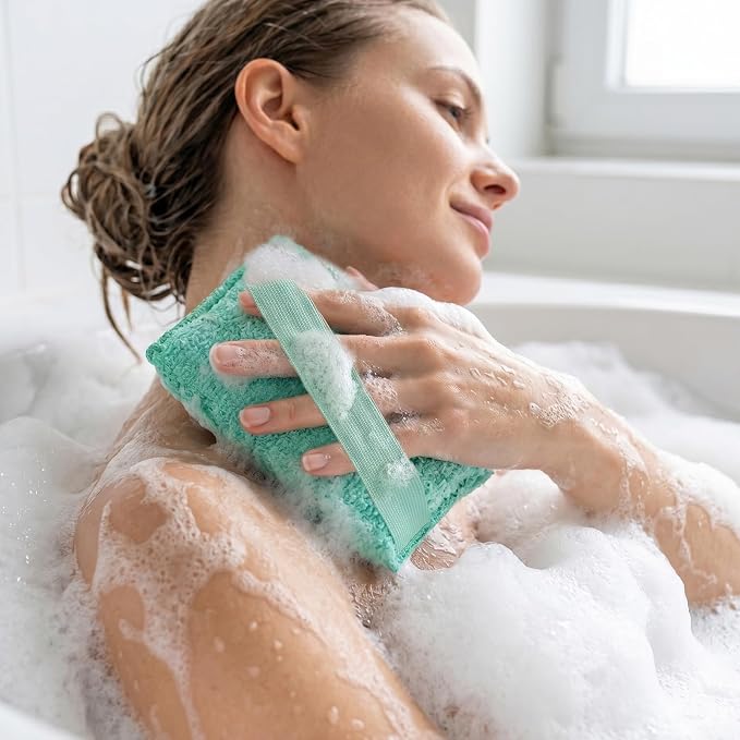 Evridwear Exfoliating Body Scrubber 3 Pack | Exfoliating Bath Sponges for Shower, Body Scrub Exfoliator, Rough Loofah Pads for Men Women, Dead Skin Remover(Macaroon)