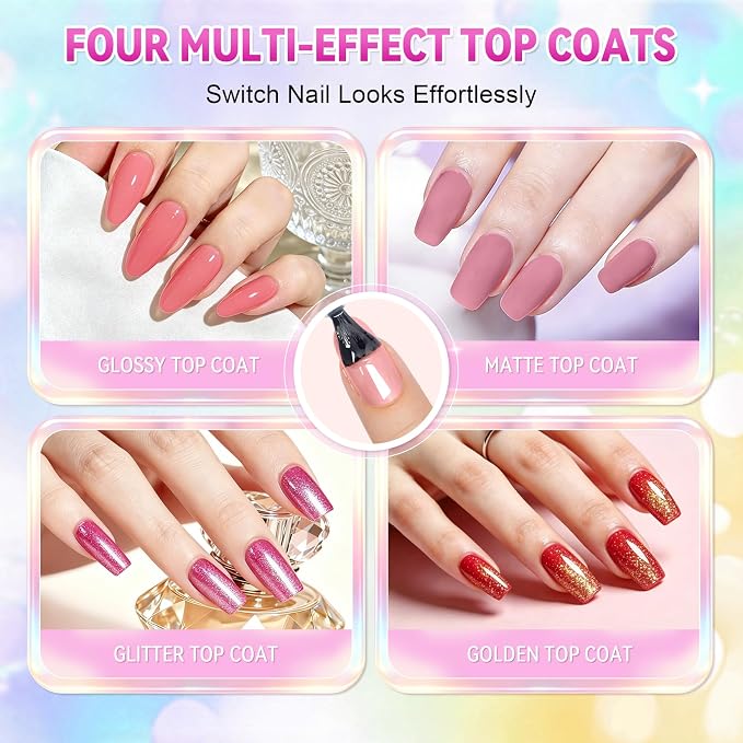 VANREESA 95PCS Gel Nail Polish Set with Nail Lamp and Electric Nail Drill | 56 All Seasons Colors Gel Nail Polish with Base Coat & 4 Top Coat Professional Gel Nail Kit for Beginners Gifts for Women