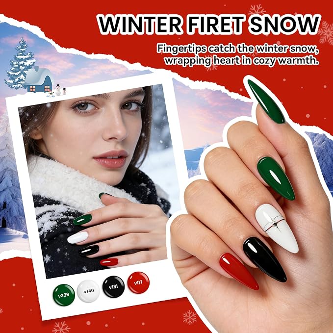 VANREESA 24 Pcs Gel Nail Polish Set - 20 Vibrant Shades Gel Nail Polish | 1 Base Coat & 3pcs Glossy/Matte/Gloden Top Coats, Red Orange Green Brown Nude Gel Polish, Gel Nail Kit Gifts for Women