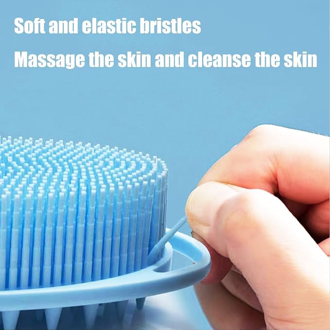 Silicone Body Cleansing Brush, Gentle Exfoliating Brush for Scalp Massage and Deep Cleansing, Suitable for Men, Women, and Children, All Skin Types, 1-Piece Set (Blue)