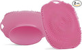 2 PCS Face Scrubber, Soft Silicone Face Exfoliator with Suction Cup for Man and Women Deep Skin Clean, Gentle Facial Cleaning Brush Suitable for All Sensitive Skin (Pink)