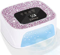Linssy Rechargeable UV LED Nail Lamp,Portable Cordless Nail Gel Lamp | Gel Nail Dryer Light 4 Timings & Diamond LCD Screen with Auto Sensor, UV Light for Gel Nails at Home Salon (White)