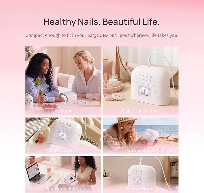 Mini AI UV LED Nail Lamp for Gel Nails - O NAIL Portable Gel Nail Dryer for Beginners & Home DIY, Travel-Friendly Curing Light Works with Smart Automatic Sensor & Easy Timers(Plug-in Version)