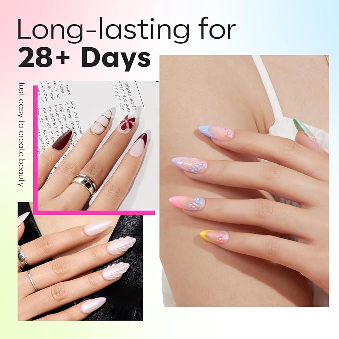 Modelones Pointed Almond Nail Tips 510pcs Medium Clear Fake Press on Nails | Half Matte Full Cover Clear Acrylic Gel False Press on Nails for Extension DIY Salon 15Sizes