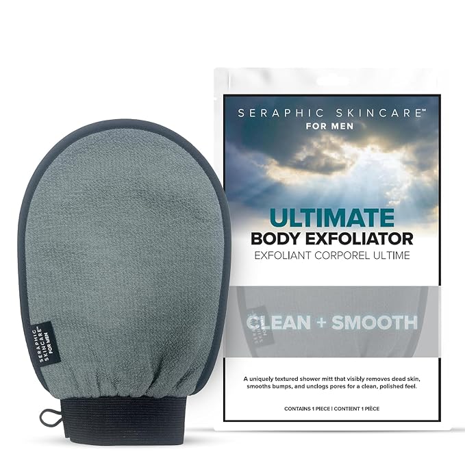 Seraphic Skincare Ultimate Body Exfoliating Mitt for Body, Exfoliating Glove & Body Scrubber for Shower Use, Deep Body Exfoliation, Dead Skin Removal & Self Tanner Washcloth