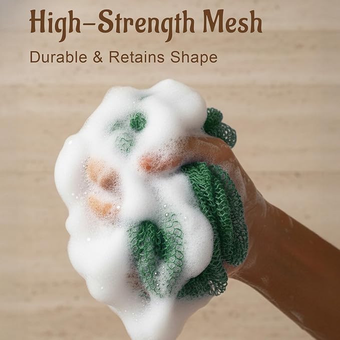 Yiclick African Net Sponge Authentic with Knots - Exfoliating Washcloth Towel, Back Scrubber for Shower Bath, Exfoliating Body Scrubber Exfoliator, African Rags Wash Cloth Loofah Lufa Sponge