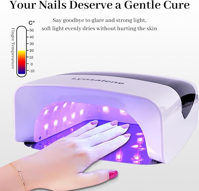 132W UV LED Nail Lamp,Rechargeable UV Light for Gel Nails with 4 Timers | Profsssional LED Nail Lamp Nail Dryer with LCD Screen,Fast Curing for Salon & Home Use