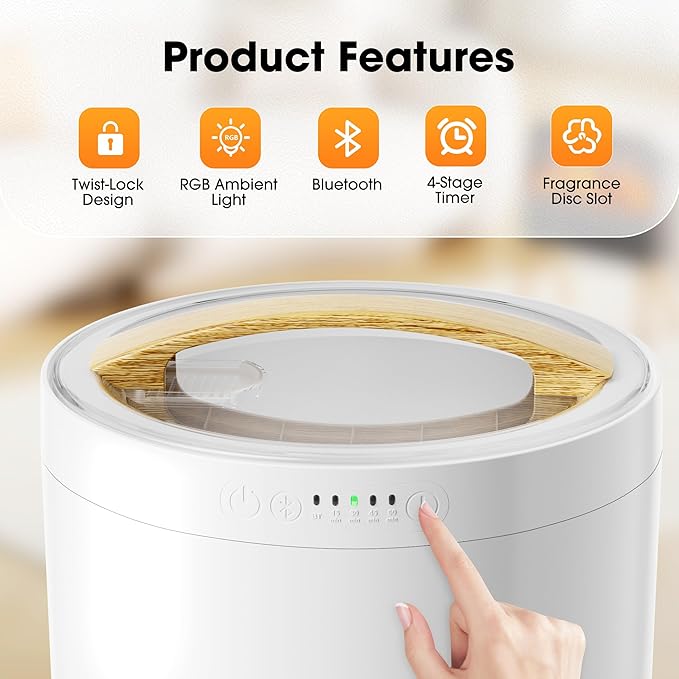 STARLEAD Heated Towel Warmers for Bathroom - 20L Large Towel Warmer Bucket, Wood Handle, Auto Shut Off, Bluetooth and RGB, Fits Up to Two 40"X70" Oversized Towels, Bathrobes, Blankets