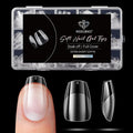 Modelones Extra Short Coffin Nail Tips 510pcs Pre-etched Soft Fake Nails | Half Matte Full Cover Clear Acrylic Gel Kit False Press on Nails for Extension DIY Salon 15Sizes