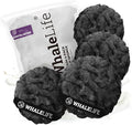Loofah Sponge Bath Sponge for Women Men 4 Pack (Black Rough Surface) | 10X Suds Save Body Wash Double Knotted Anti Tear Core Fast Dry Cotton Loop Stay Fresh Large Mesh for Sensitive Skin
