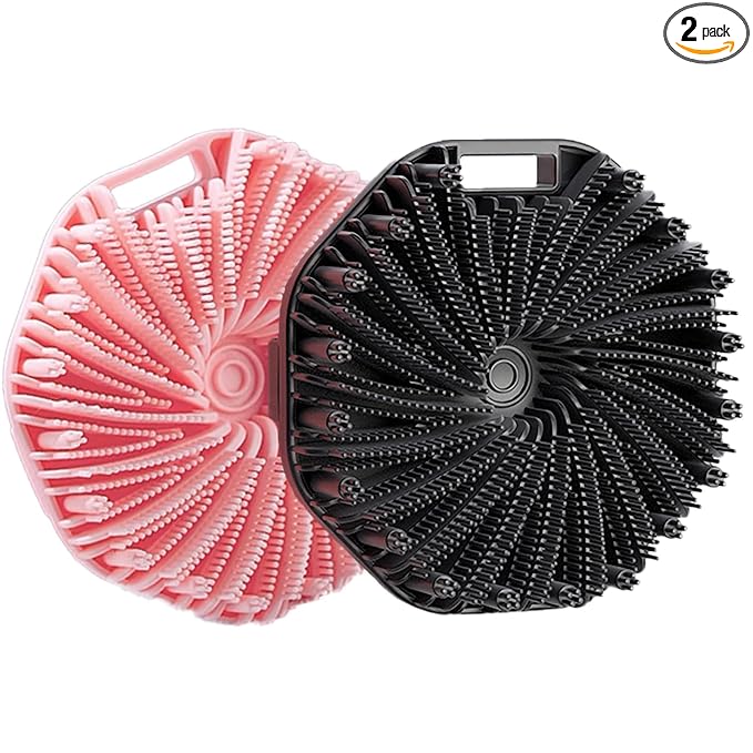 Silicone Body Scrubber, Exfoliating Body Scrubber for Sensitive Skin, Non-Slip Shower Scrubber for Body, Silicone Body Brush for Showering, Charcoal, Effective Showering Exfoliation, Gentle Massage