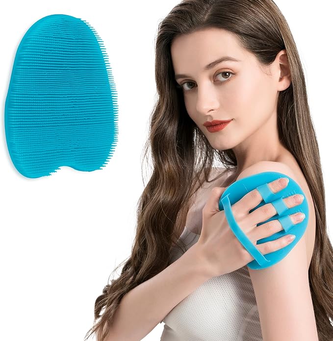 4 Pack Soft Silicone Shower Brush, Body Exfoliating Skin Massage Scrubber, Dry Skin Brushing Glove Loofah, Fit for Sensitive and All Kinds of Skin (4 Pack-GN2) | Dry Skin Brushing Glove Loofah, Fit for Sensitive and All Kinds of Skin (4 Pack-GN2)