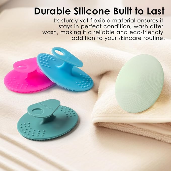 4 Pack INNERNEED Silicone Face Scrubber for Deep Cleansing and Exfoliation | Hygienic Food-grade Soft Facial Cleansing Brush, Gentle for All Skin Types, Blackhead Remover, Portable
