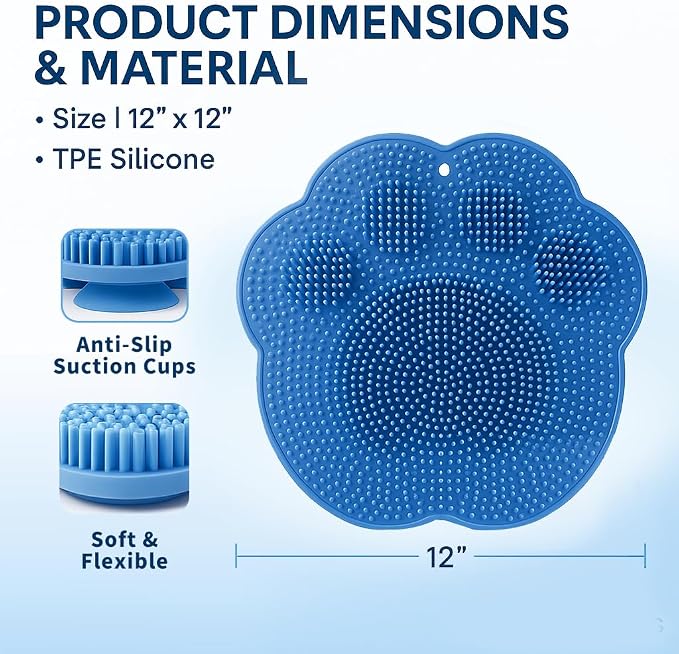 Shower Foot Scrubber Mat – Silicone Foot Brush with Non-Slip Suction Cups, Exfoliating & Massage Pad for Feet and Back Cleaning, Refreshing Shower Experience