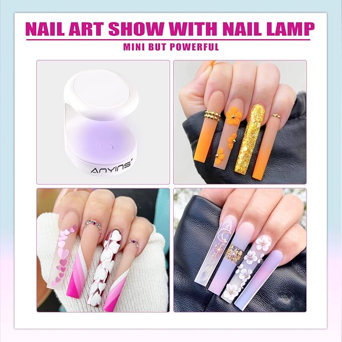Mini UV Light for Gel Nails, UV Light for Nails ANYINS Nail Lamp Portable UV Nail Lamp 16W UV Lamp Professional UV Lamp for Gel Nails Innovative Nail Dryer for Nail Art（White）